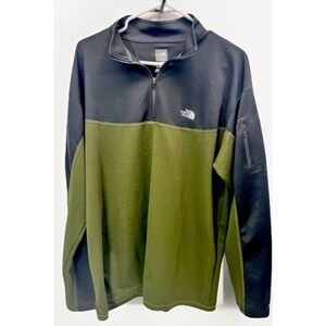 North Face Flight Series Mens XL 1/4 Zip Pullover Gray Green Athletic Running